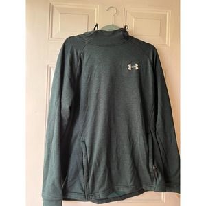 Under Armour Sweatshirt Mens Large Gray Coldgear Hooded Long Sleeve Pullover